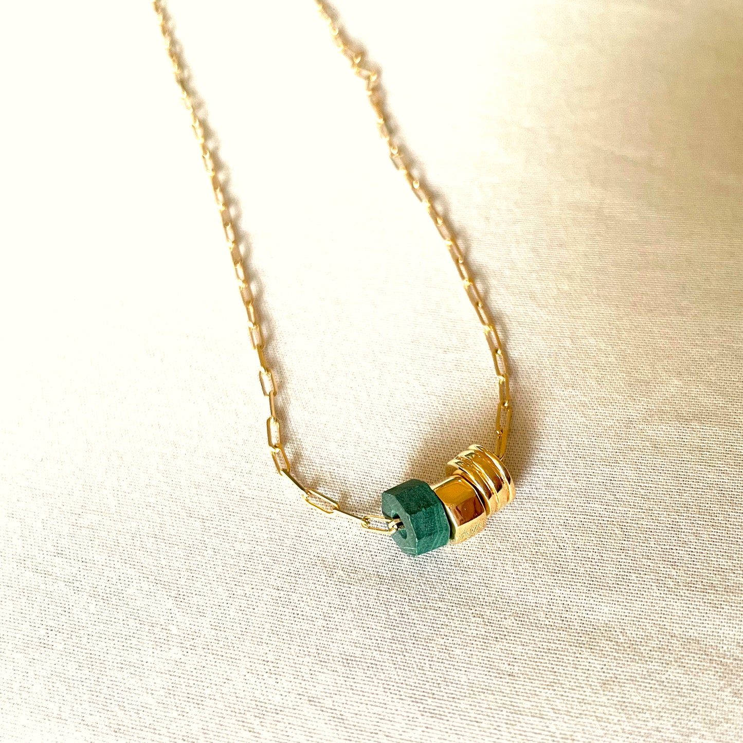 Manako Malachite Bead Necklace