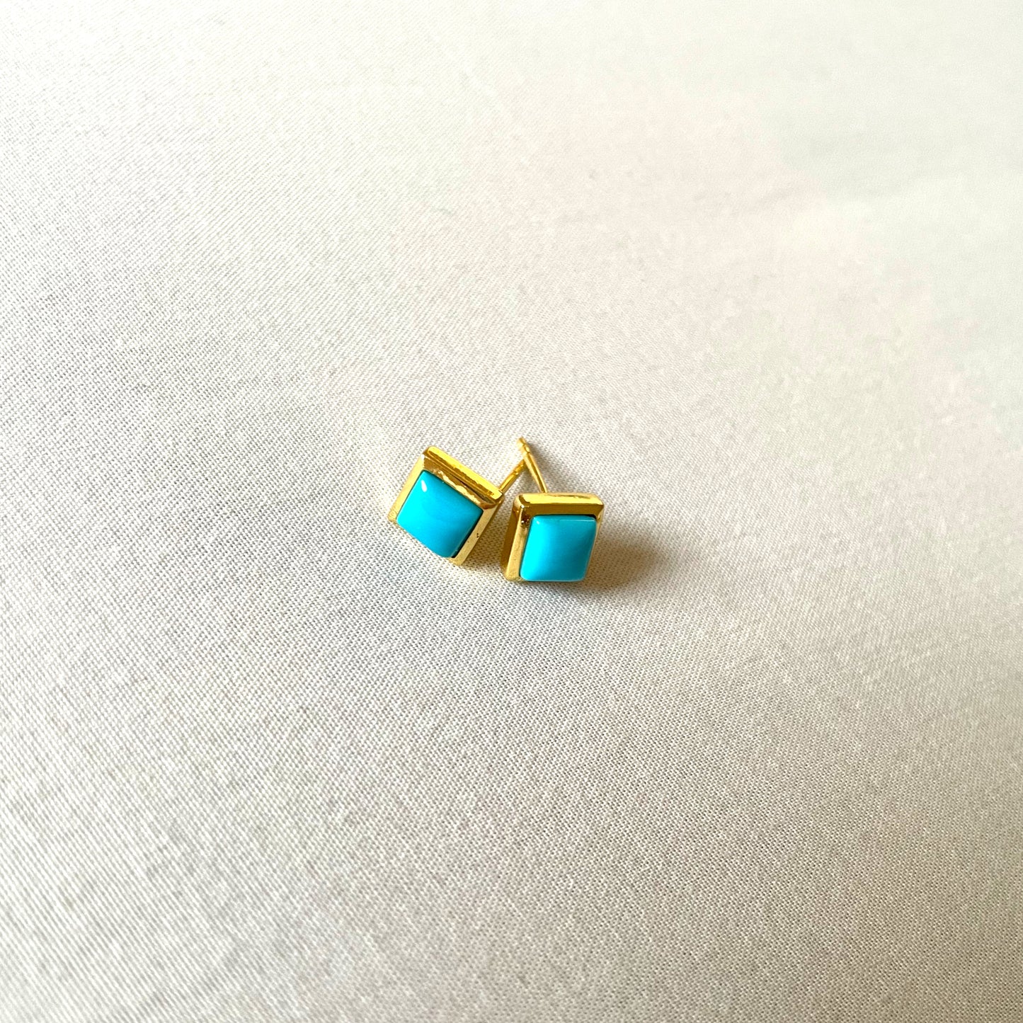 Turquoise Gold Earrings, Crystal Earrings, Gold Plated on 925 Sterling Silver, handmade gemstone earrings, Turquoise Studs Unique Gift, turquoise stud earrings, gemstones, gold studs, Crystal, Christmas gift ideas, small business, london, dainty stud