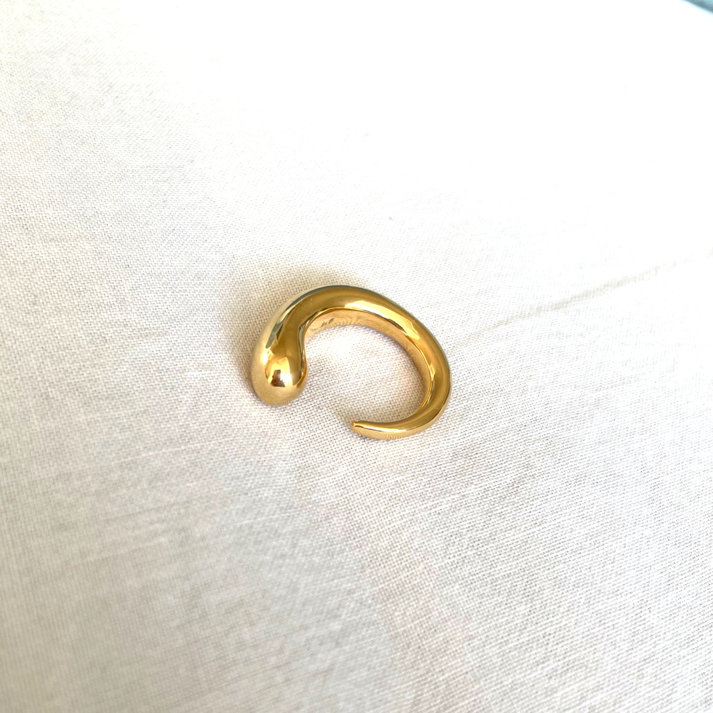 Gold Fluid Unisex Dome Ring