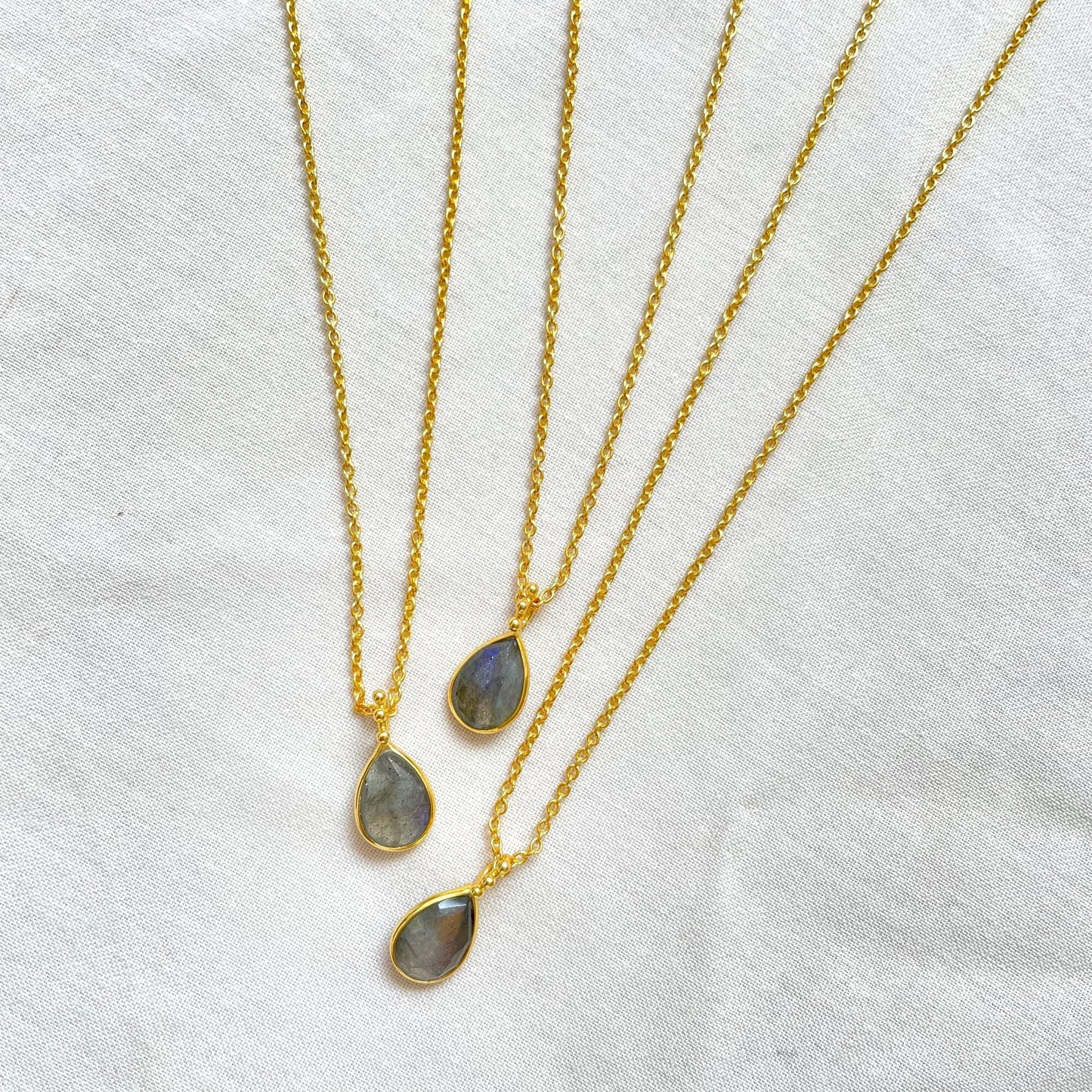 Lapradorite Necklace, Gold Plated on 925 Sterling Silver, handmade gemstone necklace by Brinda, Unique Gift for her, Unique necklace, gemstones, gold, chain, Crystal, trending, mothers day gift, small business, london, dainty necklace, Drop, Cute