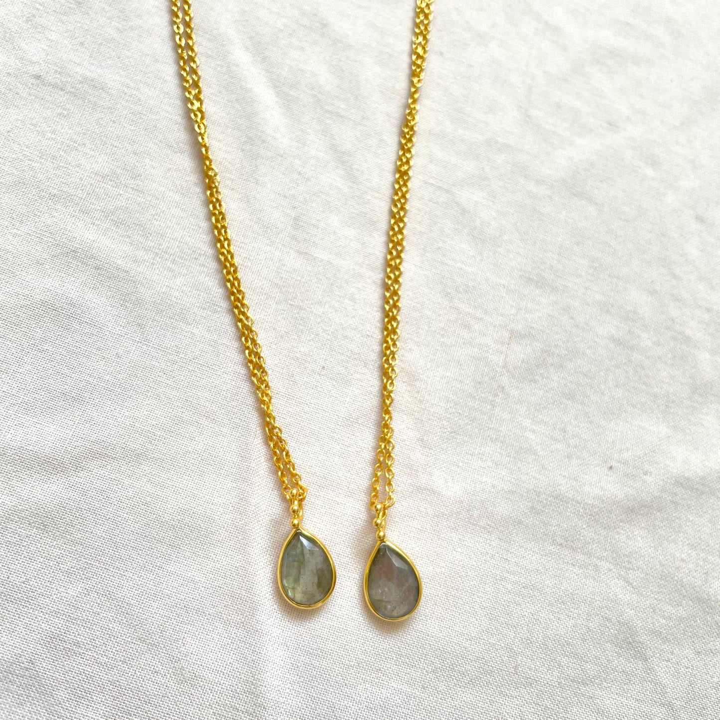 Lapradorite Necklace, Gold Plated on 925 Sterling Silver, handmade gemstone necklace by Brinda, Unique Gift for her, Unique necklace, gemstones, gold, chain, Crystal, trending, mothers day gift, small business, london, dainty necklace, Drop, Cute