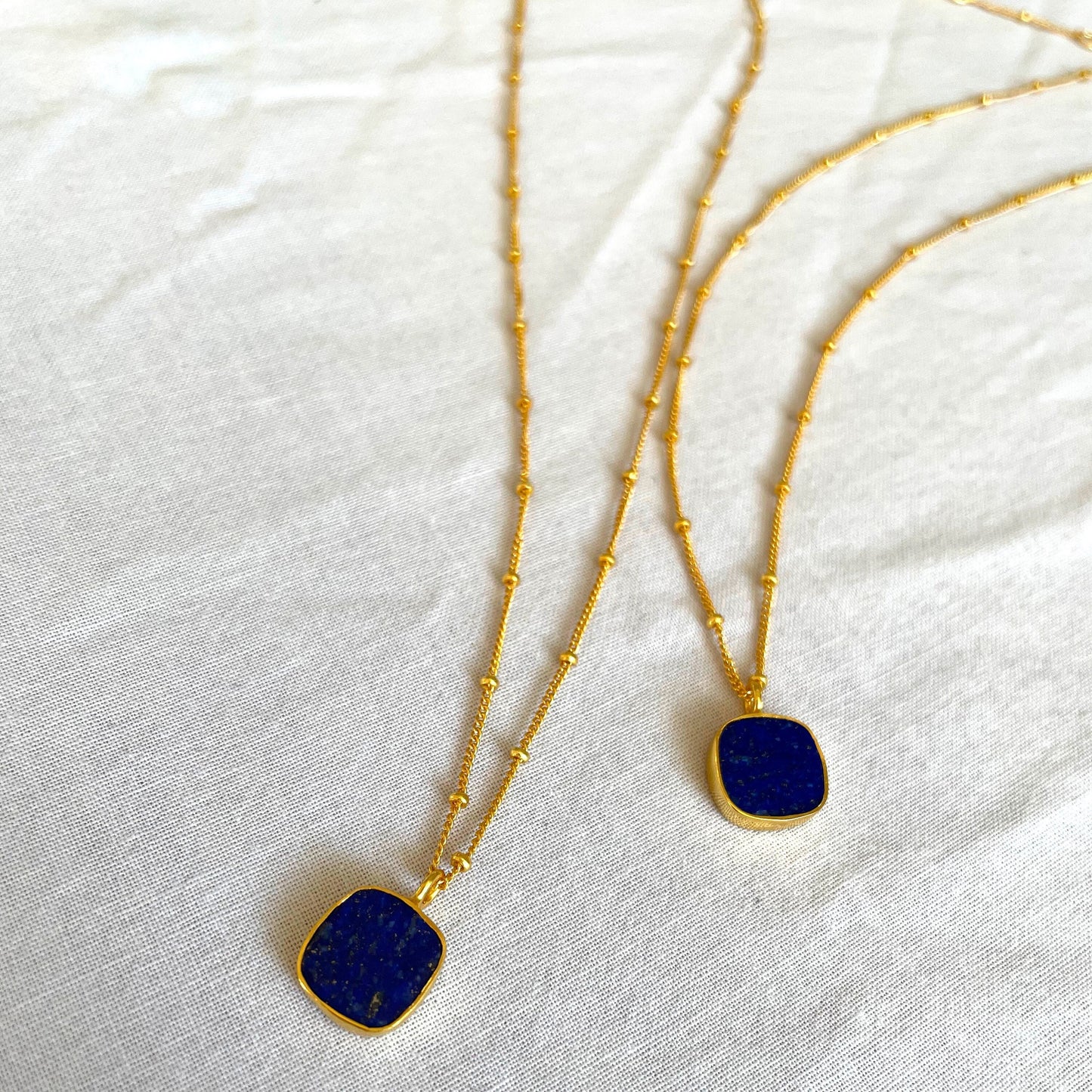 Lapis Lazuli Necklace, Gold Plated on 925 Sterling Silver, handmade gemstone necklace by Brinda, Unique Gift for her, Unique necklace, gemstones, gold, chain, Crystal, trending, mothers day gift, small business, london, dainty necklace, lapis lazuli