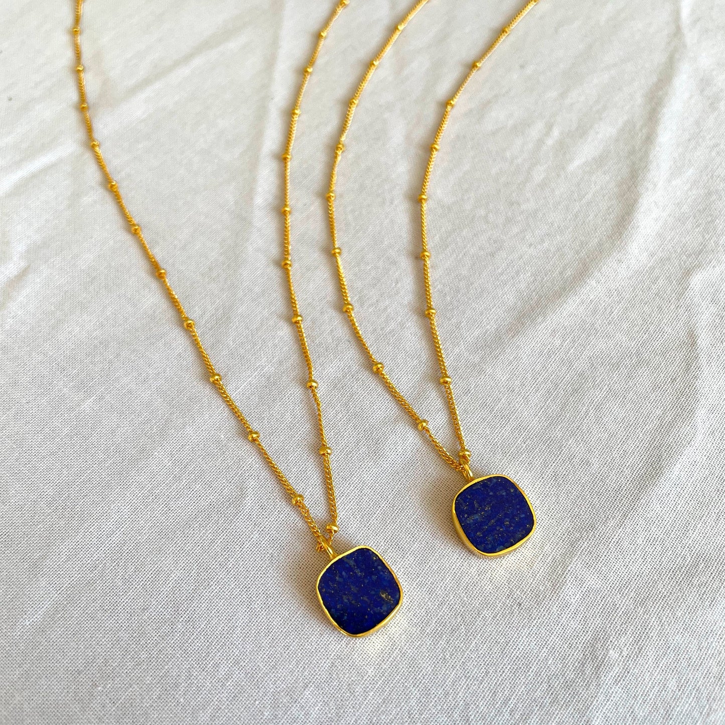 Lapis Lazuli Necklace, Gold Plated on 925 Sterling Silver, handmade gemstone necklace by Brinda, Unique Gift for her, Unique necklace, gemstones, gold, chain, Crystal, trending, mothers day gift, small business, london, dainty necklace, lapis lazuli
