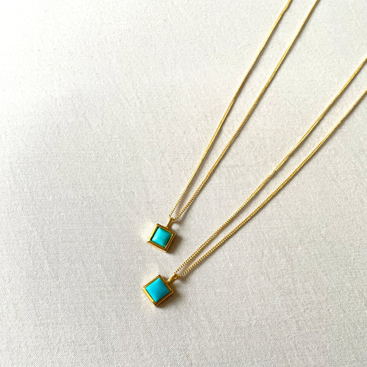 Turquoise Gold Necklace, Crystal gemstone necklace, Gold Plated on 925 Sterling Silver, handmade necklace, Turquoise necklace, Unique Gift, turquoise, gemstones, gold studs, Crystal, Christmas gift ideas, small business, london, dainty necklace