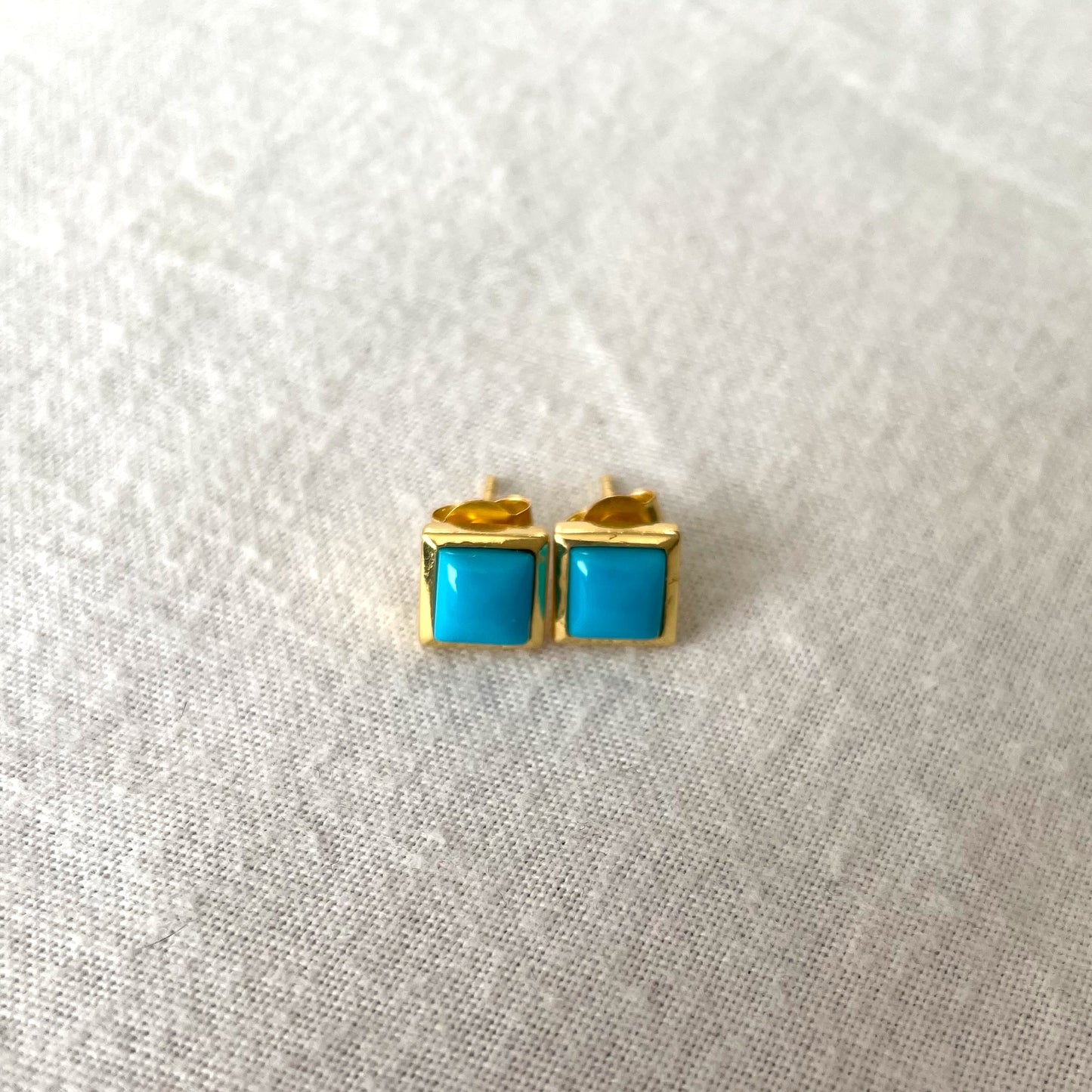 Turquoise Gold Earrings, Crystal Earrings, Gold Plated on 925 Sterling Silver, handmade gemstone earrings, Turquoise Studs Unique Gift, turquoise stud earrings, gemstones, gold studs, Crystal, Christmas gift ideas, small business, london, dainty stud