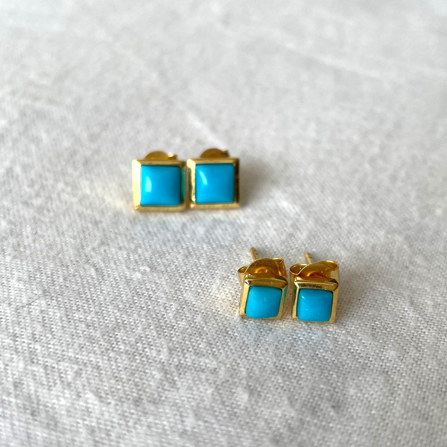 Turquoise Gold Earrings, Crystal Earrings, Gold Plated on 925 Sterling Silver, handmade gemstone earrings, Turquoise Studs Unique Gift, turquoise stud earrings, gemstones, gold studs, Crystal, Christmas gift ideas, small business, london, dainty stud