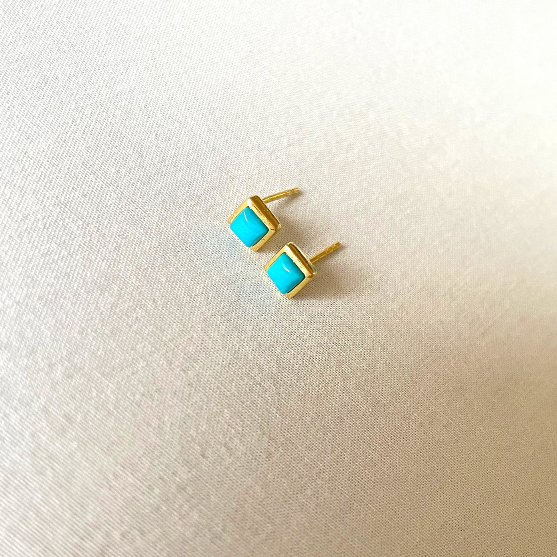 Turquoise Gold Earrings, Crystal Earrings, Gold Plated on 925 Sterling Silver, handmade gemstone earrings, Turquoise Studs Unique Gift, turquoise stud earrings, gemstones, gold studs, Crystal, Christmas gift ideas, small business, london, dainty stud