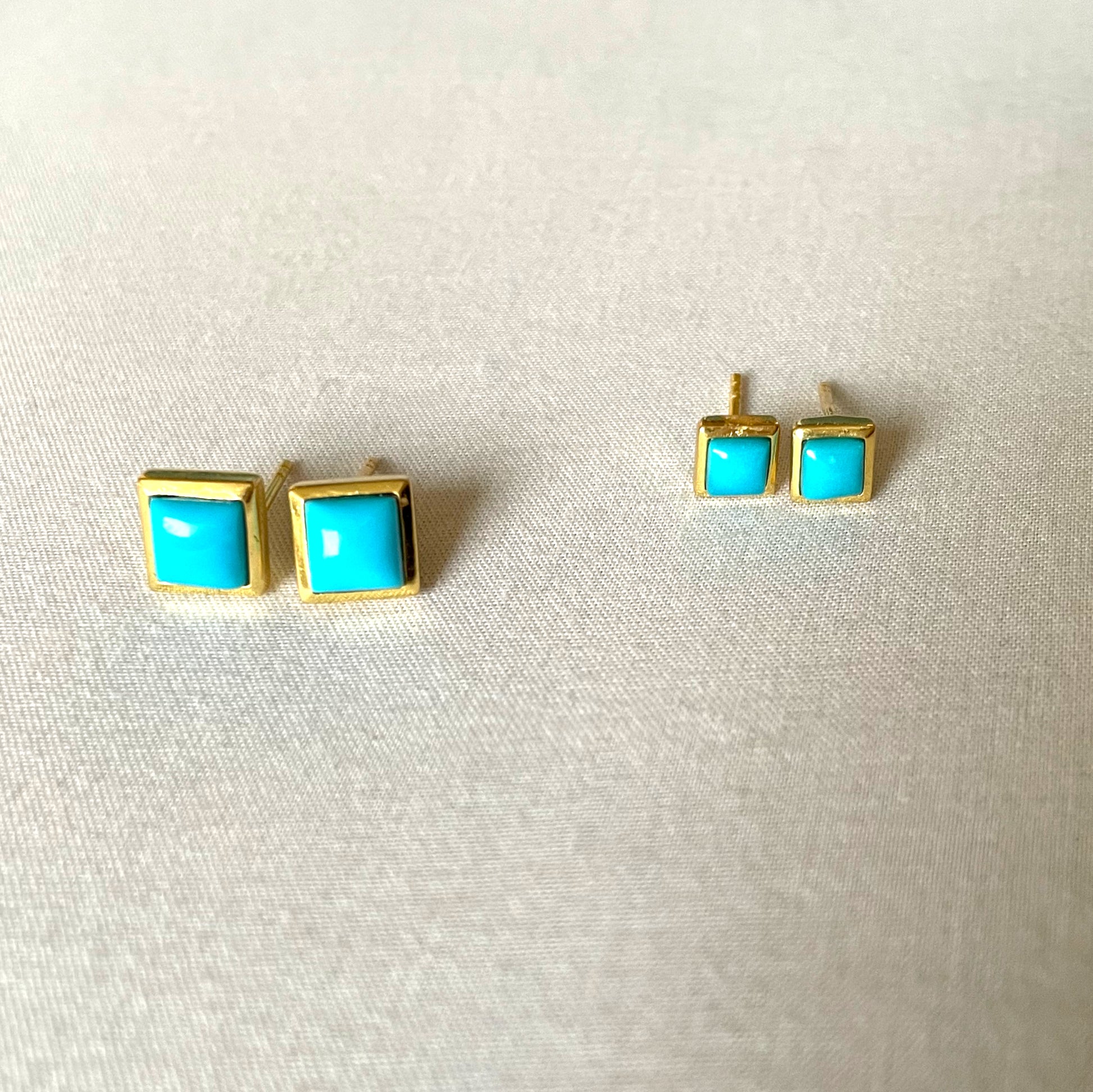 Turquoise Gold Earrings, Crystal Earrings, Gold Plated on 925 Sterling Silver, handmade gemstone earrings, Turquoise Studs Unique Gift, turquoise stud earrings, gemstones, gold studs, Crystal, Christmas gift ideas, small business, london, dainty stud