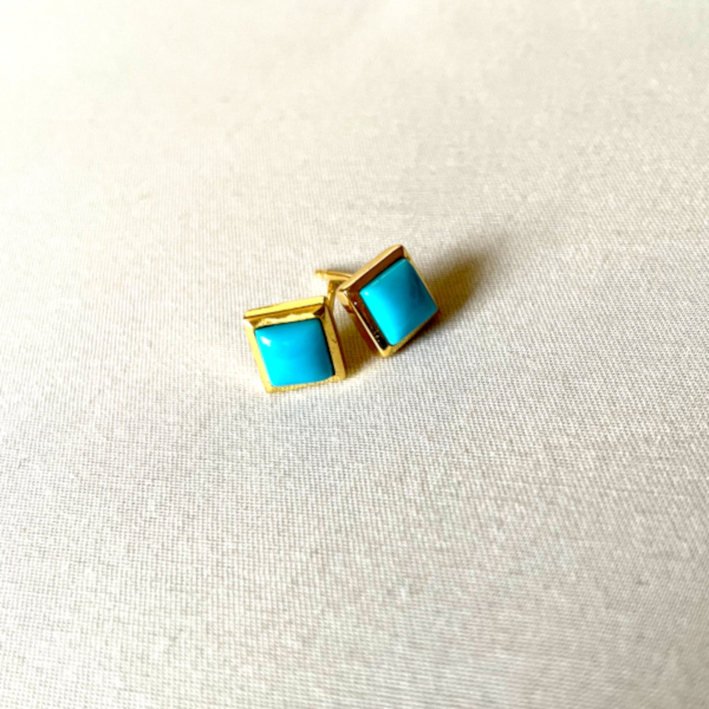 Turquoise Gold Earrings, Crystal Earrings, Gold Plated on 925 Sterling Silver, handmade gemstone earrings, Turquoise Studs Unique Gift, turquoise stud earrings, gemstones, gold studs, Crystal, Christmas gift ideas, small business, london, dainty stud