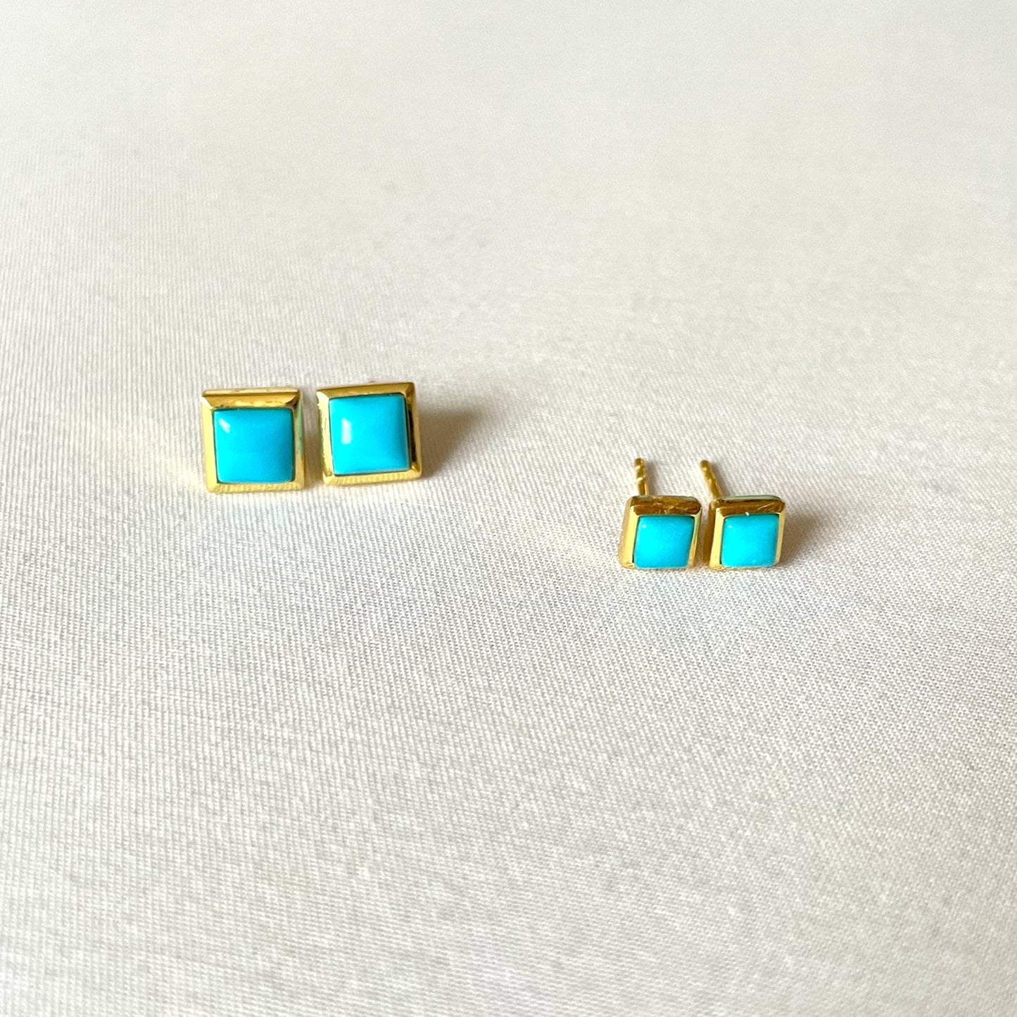 Turquoise Gold Earrings, Crystal Earrings, Gold Plated on 925 Sterling Silver, handmade gemstone earrings, Turquoise Studs Unique Gift, turquoise stud earrings, gemstones, gold studs, Crystal, Christmas gift ideas, small business, london, dainty stud