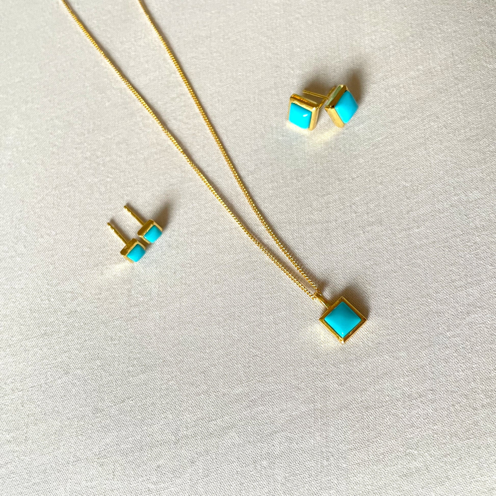 Turquoise Gold Earrings, Crystal Earrings, Gold Plated on 925 Sterling Silver, handmade gemstone earrings, Turquoise Studs Unique Gift, turquoise stud earrings, gemstones, gold studs, Crystal, Christmas gift ideas, small business, london, dainty stud