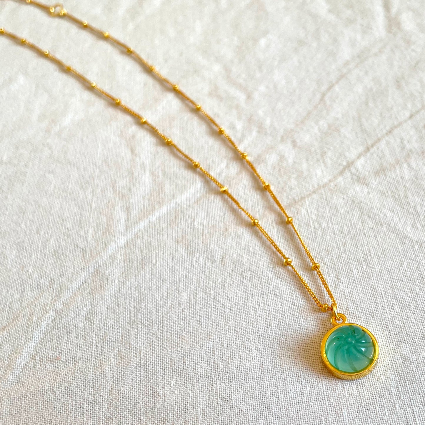 Aqua chalcedony Gold Pendant Necklace, Turquoise Pendant Necklace, Gold Plated on 925 Sterling Silver, handmade gemstone necklace, Gift, turquoise necklace, gemstones, gold chain, Crystal, mothers day gift, small business, london, dainty necklace