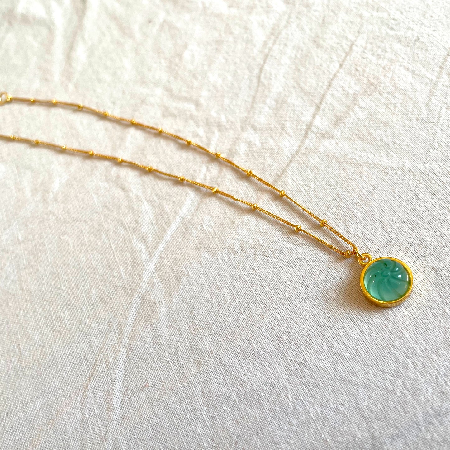 Aqua chalcedony Gold Pendant Necklace, Turquoise Pendant Necklace, Gold Plated on 925 Sterling Silver, handmade gemstone necklace, Gift, turquoise necklace, gemstones, gold chain, Crystal, mothers day gift, small business, london, dainty necklace