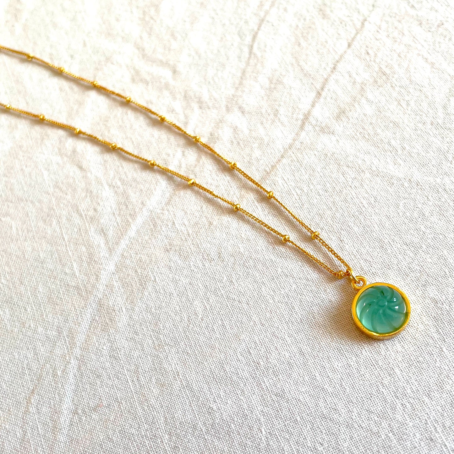 Aqua chalcedony Gold Pendant Necklace, Turquoise Pendant Necklace, Gold Plated on 925 Sterling Silver, handmade gemstone necklace, Gift, turquoise necklace, gemstones, gold chain, Crystal, mothers day gift, small business, london, dainty necklace