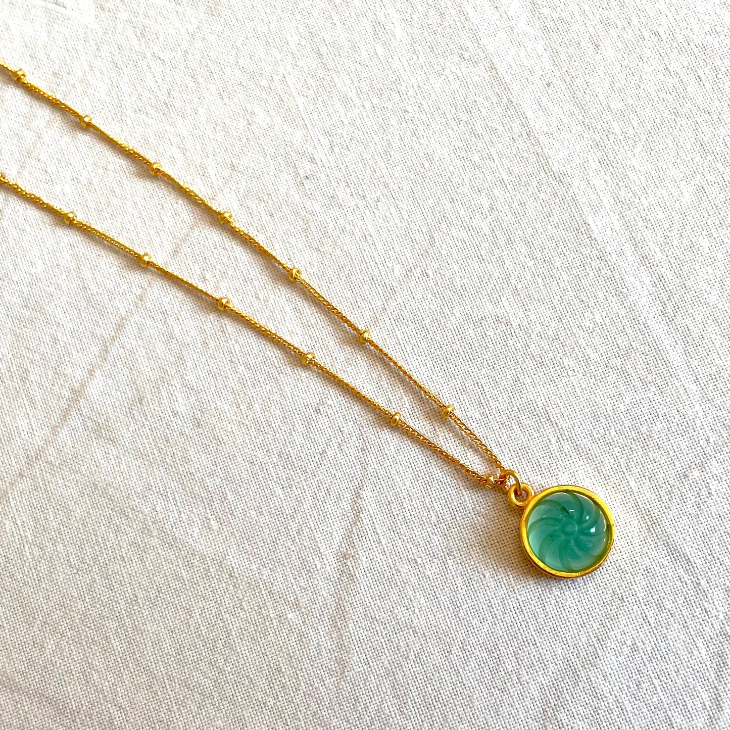 Aqua chalcedony Gold Pendant Necklace, Turquoise Pendant Necklace, Gold Plated on 925 Sterling Silver, handmade gemstone necklace, Gift, turquoise necklace, gemstones, gold chain, Crystal, mothers day gift, small business, london, dainty necklace