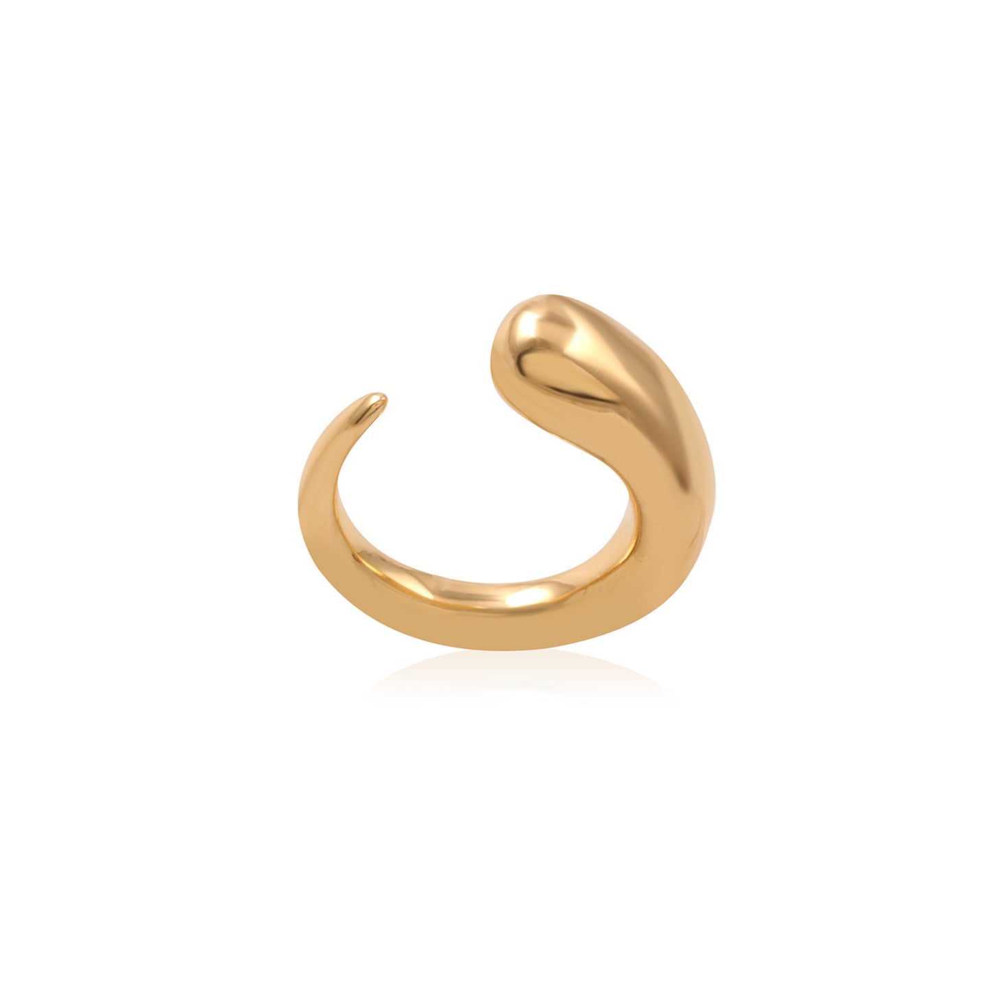 Gold Fluid Unisex Dome Ring