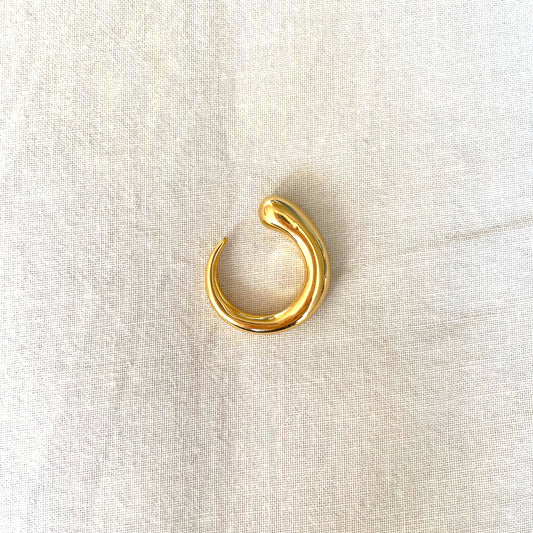Gold Fluid Unisex Dome Ring
